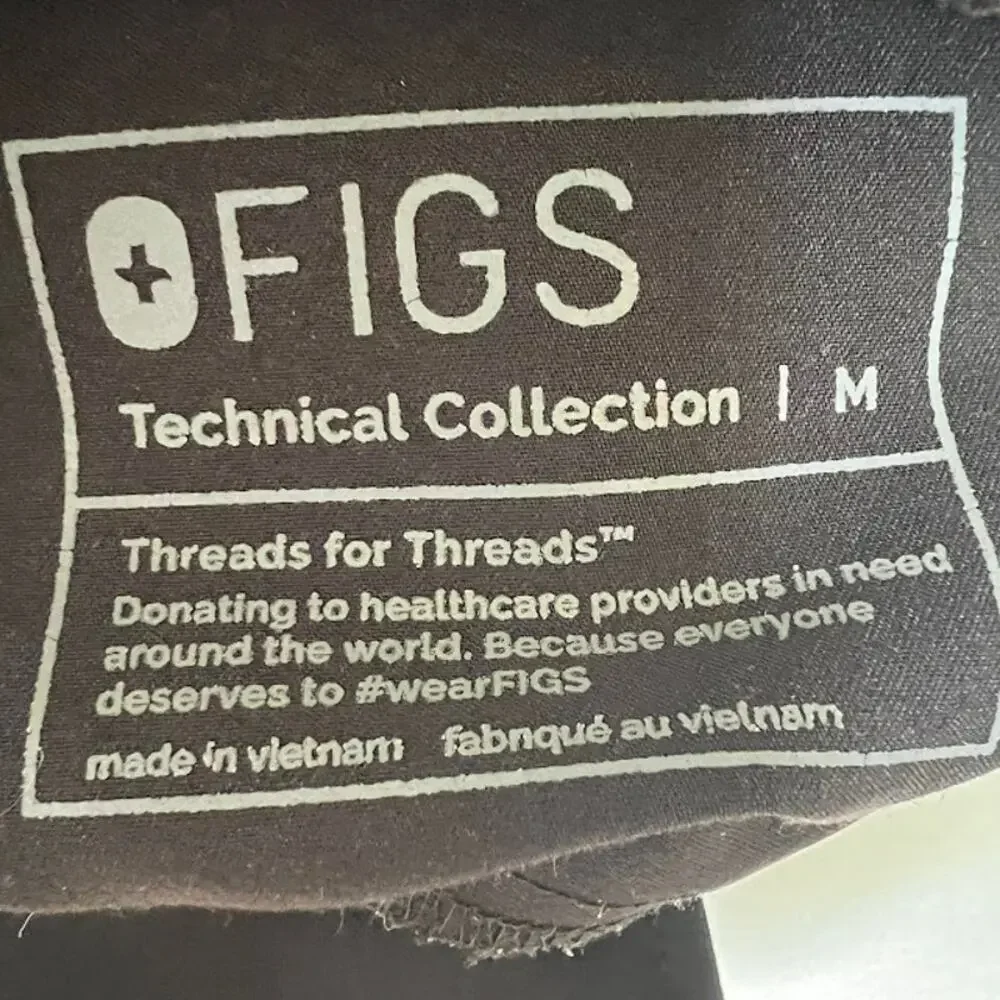 Figs Women's Jogger Scrub Pants M Black Slim Fit Workwear
